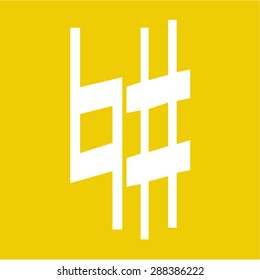 Isolated musical note on a colored background. Vector illustration