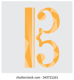 Isolated musical note on a grey background