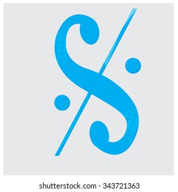 Isolated musical note on a grey background