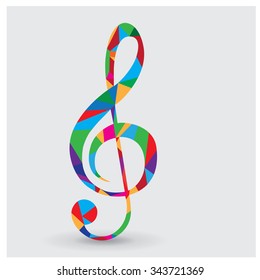 Isolated musical note on a grey background