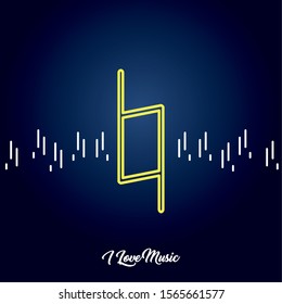 Isolated musical note on a white background - Vector