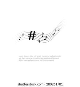 Isolated musical note on a white background. Vector illustration