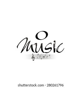 Isolated musical note on a white background. Vector illustration