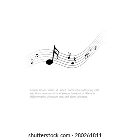Isolated musical note on a white background. Vector illustration
