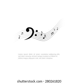Isolated musical note on a white background. Vector illustration