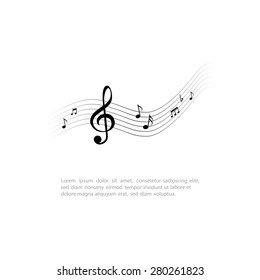 Isolated musical note on a white background. Vector illustration