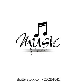 Isolated musical note on a white background. Vector illustration