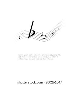 Isolated musical note on a white background. Vector illustration