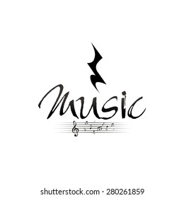Isolated musical note on a white background. Vector illustration