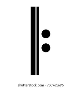 Isolated musical note, Repeat sign, Vector illustration