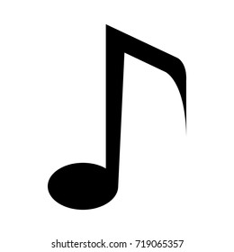 Isolated musical note silhouette on a white background, vector illustration