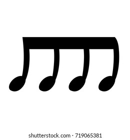 Isolated musical note silhouette on a white background, vector illustration