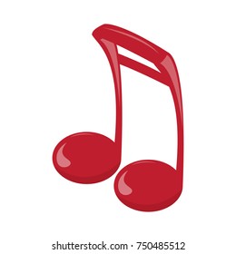 Isolated musical note, Sixteenth note, Vector illustration