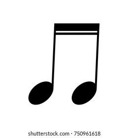 Isolated musical note, Sixteenth note, Vector illustration
