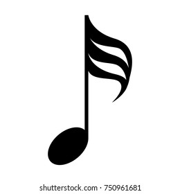 Isolated musical note, Thirty-second note, Vector illustration