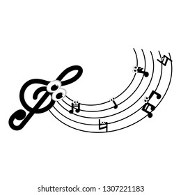 Isolated musical pentagram image. Vector illustration design