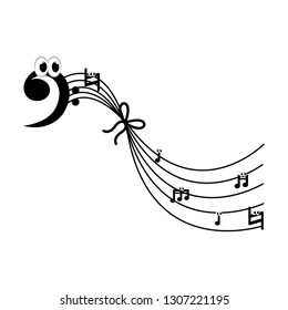 Isolated musical pentagram image. Vector illustration design