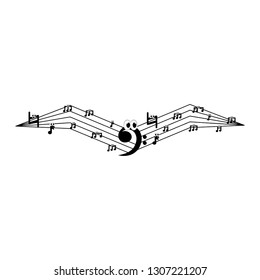 Isolated musical pentagram image. Vector illustration design