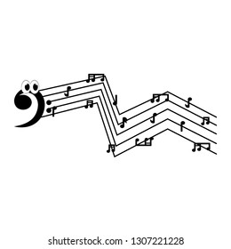 Isolated musical pentagram image. Vector illustration design