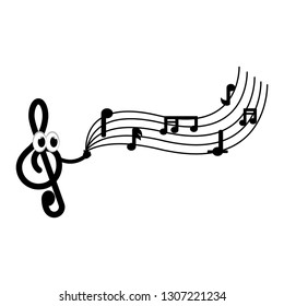 Isolated musical pentagram image. Vector illustration design