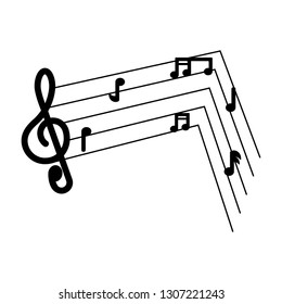 Isolated musical pentagram image. Vector illustration design