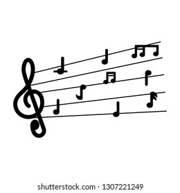 Isolated musical pentagram image. Vector illustration design