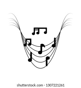 Isolated musical pentagram image. Vector illustration design