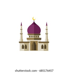 Isolated Muslim Flat Icon. Traditional Vector Element Can Be Used For Muslim, Traditional, Minaret Design Concept.