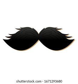 Isolated mustache image. Retro vintage style - Vector