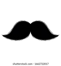 Isolated mustache image. Vintage gentelman - Vector illustration