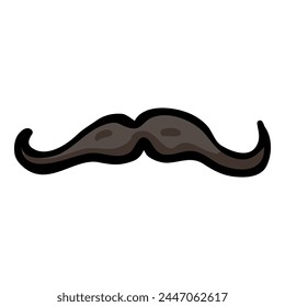 Isolated Mustache Single Doodle Icon