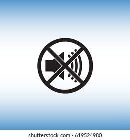 Isolated mute vector icon. Mute button flat sign. Sound off vector pictogram. Volume turn off menu icon.