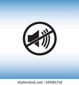 Isolated mute vector icon. Mute button flat sign. Sound off vector pictogram. Volume turn off menu icon.