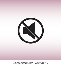 Isolated mute vector icon. Mute button flat sign. Sound off vector pictogram.