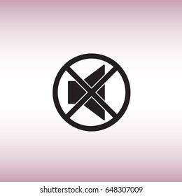 Isolated mute vector icon. Mute button flat sign. Sound off vector pictogram. 
