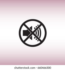 Isolated mute vector icon. Mute button flat sign. Sound off vector pictogram.