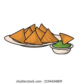 Ilustración de vectores de comida rápida de nachos aislados
