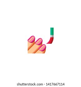 Isolated Nail Polish Vector Icon, Emoji, Emoticon