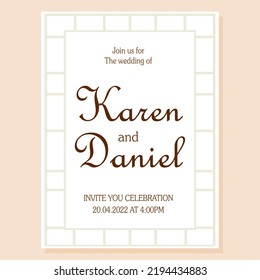 Isolated names border wedding invitation vector illustration
