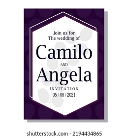 Isolated names wedding invitation vector illustration