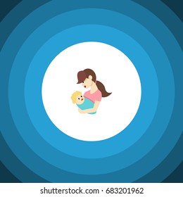 Isolated Nanny Flat Icon. Child Vector Element Can Be Used For Child, Nanny, Mother Design Concept.