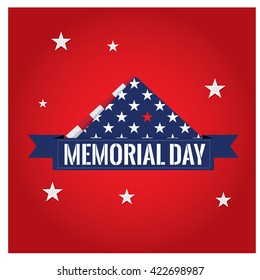 Isolated napkin with some stars on a red background for memorial day celebrations