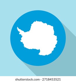 Bandeira nacional isolada da Antártida. Botão bandeira da Antártica fundo colorido. Ilustração do vetor da bandeira do círculo da Antártica.