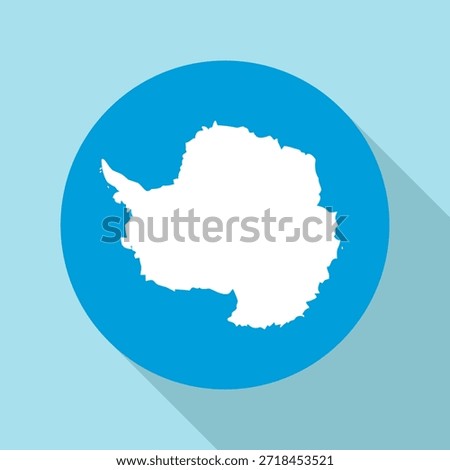 Isolated national flag of Antarctica. Button flag of Antarctica colorful background. Antarctica circle flag vector illustration.