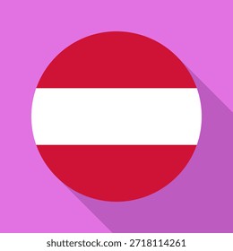 Bandera nacional aislada de Austria. Bandera de Botón de Austria. Ilustración vectorial de fondo colorido de la bandera del círculo de la República de Austria.