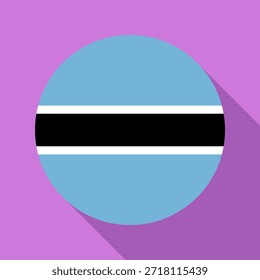 Isolated national flag of Botswana. Button flag of Botswana Colorful background. Botswana circle flag vector illustration.
