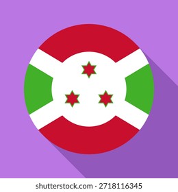 Isolated national flag of Burundi. Button flag of Burundi Colorful background. Burundi circle flag vector illustration.