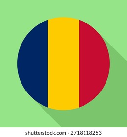 Isolated national flag of Chad. Button flag of Chad Colorful background. Chad circle flag vector illustration.