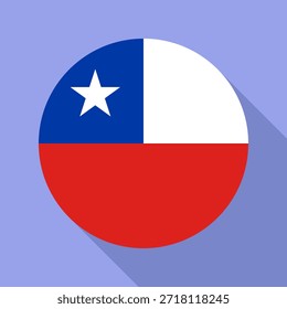 Isolated national flag of Chile. Button flag of Chile Colorful background. Chile circle flag vector illustration.