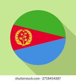 Isolated national flag of Eritrea. Button flag of Eritrea colorful background. Eritrea circle flag vector illustration.